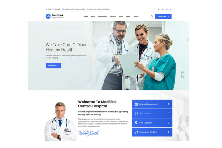 hospital website design 1